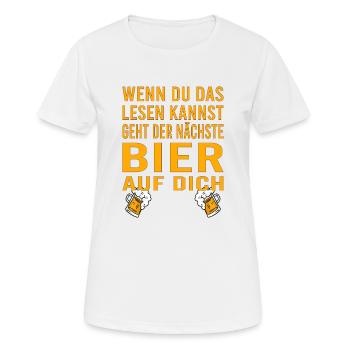 Vatertag Himmelfahrt Bier Nachbar Nachbarn Saufen - Frauen T-Shirt atmungsaktiv - Weiß - Vorne - AI Model Female 172 dark (172cm)