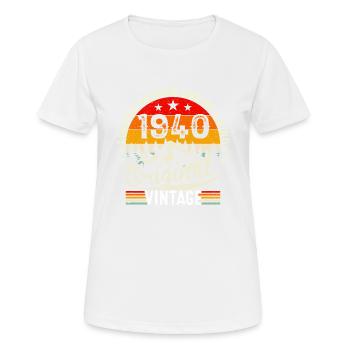 Birthday classic car model 1940 saying - Women's Breathable T-Shirt - white - Front - AI Model Female 172 dark (172cm)