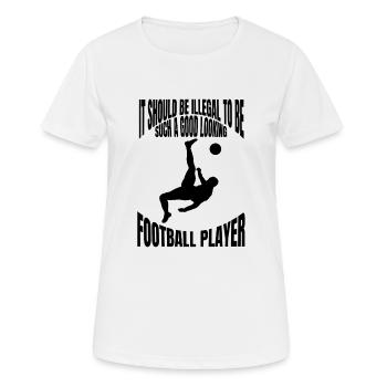 Fußballspieler Fußballdesign Fußballmannschaft - Frauen T-Shirt atmungsaktiv - Weiß - Vorne - AI Model Female 172 dark (172cm)