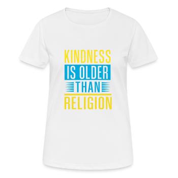 FREUNDLICHKEIT IST ÄLTER ALS RELIGION - Frauen T-Shirt atmungsaktiv - Weiß - Vorne - AI Model Female 172 dark (172cm)