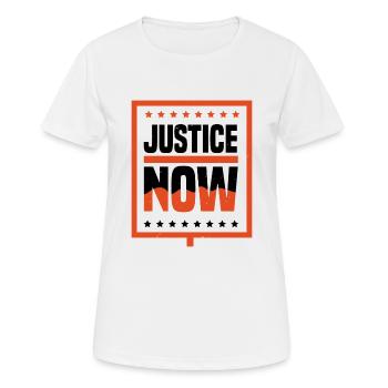 JUSTICE MAINTENANT - T-shirt respirant Femme - blanc - Devant - AI Model Female 172 dark (172cm)