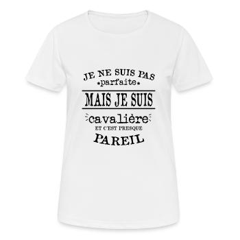 Je Suis Cavalière Parfaite - T-shirt respirant Femme - blanc - Devant - AI Model Female 172 dark (172cm)
