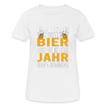 Vatertag Himmelfahrt Bier Nachbar Nachbarn Saufen - Frauen T-Shirt atmungsaktiv - Weiß - Vorne - AI Model Female 172 dark (172cm)