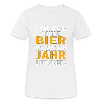 Vatertag Himmelfahrt Bier Nachbar Nachbarn Saufen - Frauen T-Shirt atmungsaktiv - Weiß - Vorne - AI Model Female 172 dark (172cm)
