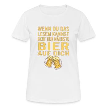 Vatertag Himmelfahrt Bier Nachbar Nachbarn Saufen - Frauen T-Shirt atmungsaktiv - Weiß - Vorne - AI Model Female 172 dark (172cm)