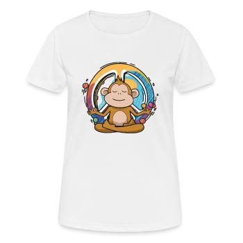 Hippie Monkey Peace Sign Yoga Cool Ape Funny - T-shirt respirant Femme - blanc - Devant - AI Model Female 172 dark (172cm)