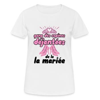 Gang des copines déjantées de la mariée 2 evjf - T-shirt respirant Femme - blanc - Devant - AI Model Female 172 dark (172cm)