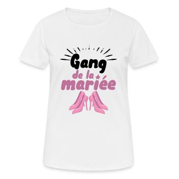 Gang de La Mariée EVJF Mariage Team Future Mariée - T-shirt respirant Femme - blanc - Devant - AI Model Female 172 dark (172cm)