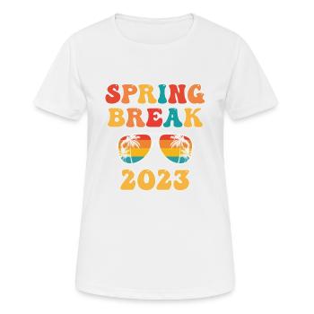 Groovy Spring Break 2023 Schulferien - Frauen T-Shirt atmungsaktiv - Weiß - Vorne - AI Model Female 172 dark (172cm)