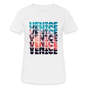 Venice Beach Californie Vacances Ocean Palm Tree - T-shirt respirant Femme - blanc - Devant - AI Model Female 172 dark (172cm)