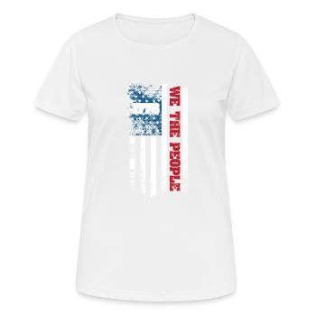 1776 Wir das Volk Patriotisch États-Unis - T-shirt respirant Femme - blanc - Devant - AI Model Female 172 dark (172cm)