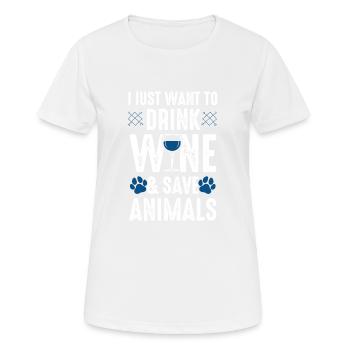 Animal welfare wine - Women's Breathable T-Shirt - white - Front - AI Model Female 172 dark (172cm)