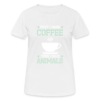 Coffee Animal Welfare - Women's Breathable T-Shirt - white - Front - AI Model Female 172 dark (172cm)