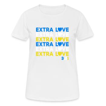 Syndrome de Down Chromosomes Extra Amour Extra - T-shirt respirant Femme - blanc - Devant - AI Model Female 172 dark (172cm)