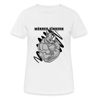 Muskulöses Männer Einhorn - Frauen T-Shirt atmungsaktiv - Weiß - Vorne - AI Model Female 172 dark (172cm)
