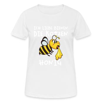 Ich liebe Bienen die Kotzen Honig - Frauen T-Shirt atmungsaktiv - Weiß - Vorne - AI Model Female 172 dark (172cm)