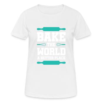backen bäcker - Frauen T-Shirt atmungsaktiv - Weiß - Vorne - AI Model Female 172 dark (172cm)