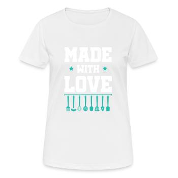 Baking Love - Women's Breathable T-Shirt - white - Front - AI Model Female 172 dark (172cm)