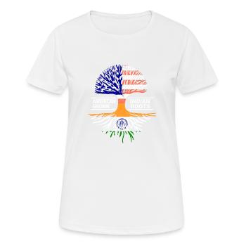 Drapeau américain Inde indienne racines Pendjab - T-shirt respirant Femme - blanc - Devant - AI Model Female 172 dark (172cm)