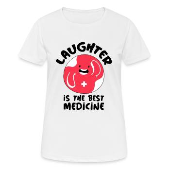 Lachen ist die beste Medizin Krankenhaus Geschenk - Frauen T-Shirt atmungsaktiv - Weiß - Vorne - AI Model Female 172 dark (172cm)