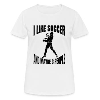 Fußballmannschaft Fußballspieler Fußballdesign - Frauen T-Shirt atmungsaktiv - Weiß - Vorne - AI Model Female 172 dark (172cm)