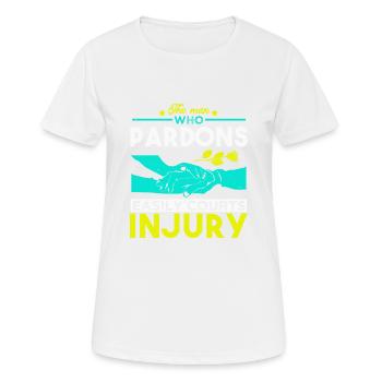 PARDON EASILY COURTS INJURY - Women's Breathable T-Shirt - white - Front - AI Model Female 172 dark (172cm)