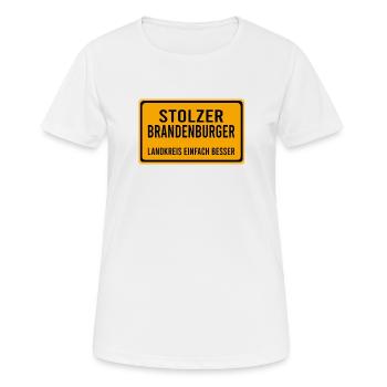 Brandenburg Brandenburger Potsdam Potsdamer Stolz - Frauen T-Shirt atmungsaktiv - Weiß - Vorne - AI Model Female 172 dark (172cm)