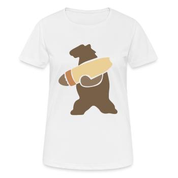 Wojtek l’ours soldat - T-shirt respirant Femme - blanc - Devant - AI Model Female 172 dark (172cm)