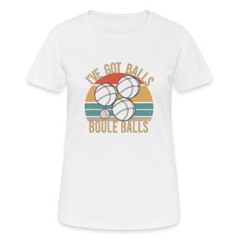 Boccia Boule Pétanque Pétanque Sports Jeu de Balle - T-shirt respirant Femme - blanc - Devant - AI Model Female 172 dark (172cm)
