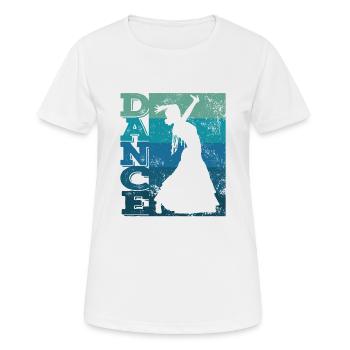Femme flamenco avec robe flamenco - T-shirt respirant Femme - blanc - Devant - AI Model Female 172 dark (172cm)