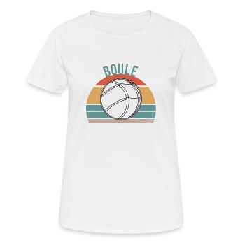 Boule Boccia Balle Sports Jeu de Boules de Pétanque - T-shirt respirant Femme - blanc - Devant - AI Model Female 172 dark (172cm)