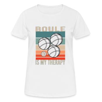 Boule Boccia Balle Sports Jeu de Boules de Pétanque - T-shirt respirant Femme - blanc - Devant - AI Model Female 172 dark (172cm)