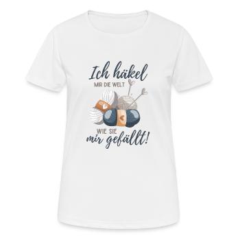 Häklerin häkeln Häklerinnen Geschenk Häkelnadel - Frauen T-Shirt atmungsaktiv - Weiß - Vorne - AI Model Female 172 dark (172cm)