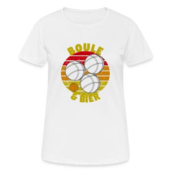 Boule Boccia Balle Sports Jeu de Boules de Pétanque - T-shirt respirant Femme - blanc - Devant - AI Model Female 172 dark (172cm)