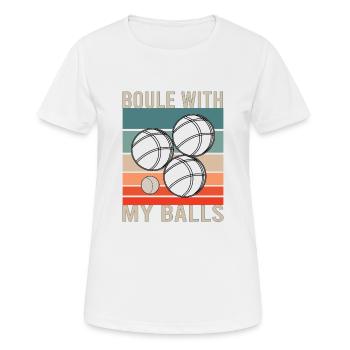 Boule Boccia Balle Sports Jeu de Boules de Pétanque - T-shirt respirant Femme - blanc - Devant - AI Model Female 172 dark (172cm)