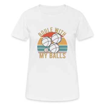 Boule Boccia Balle Sports Jeu de Boules de Pétanque - T-shirt respirant Femme - blanc - Devant - AI Model Female 172 dark (172cm)