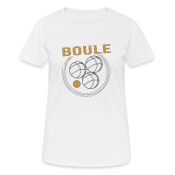 Boule Boccia Balle Sports Jeu de Boules de Pétanque - T-shirt respirant Femme - blanc - Devant - AI Model Female 172 dark (172cm)