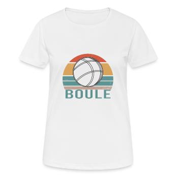 Boule Boccia Balle Sports Jeu de Boules de Pétanque - T-shirt respirant Femme - blanc - Devant - AI Model Female 172 dark (172cm)