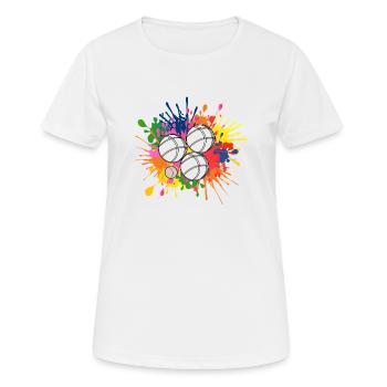 Boule Boccia Balle Sports Jeu de Boules de Pétanque - T-shirt respirant Femme - blanc - Devant - AI Model Female 172 dark (172cm)