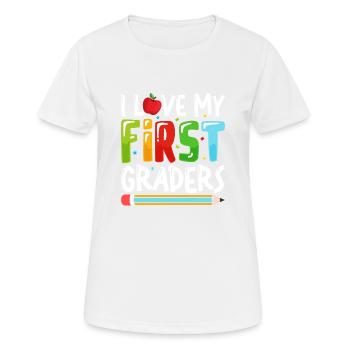 I Love My First Graders - Women's Breathable T-Shirt - white - Front - AI Model Female 172 dark (172cm)