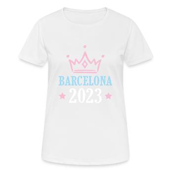 Barcelona 2023 - Frauen T-Shirt atmungsaktiv - Weiß - Vorne - AI Model Female 172 dark (172cm)