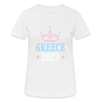 Greece 2023 - Women's Breathable T-Shirt - white - Front - AI Model Female 172 dark (172cm)