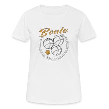 Boule Boccia Balle Sports Jeu de Boules de Pétanque - T-shirt respirant Femme - blanc - Devant - AI Model Female 172 dark (172cm)