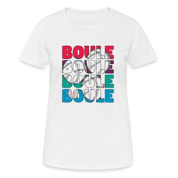Boule Boccia Balle Sports Jeu de Boules de Pétanque - T-shirt respirant Femme - blanc - Devant - AI Model Female 172 dark (172cm)