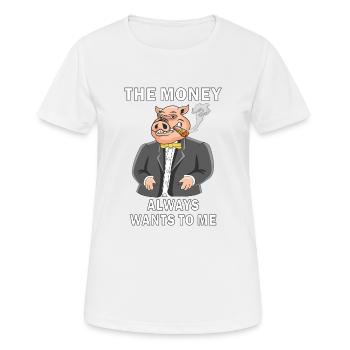 L’ARGENT VEUT TOUJOURS À MOI - T-shirt respirant Femme - blanc - Devant - AI Model Female 172 dark (172cm)