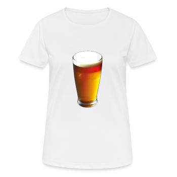 Bier Glas Schaum Alkohol Trinker - Frauen T-Shirt atmungsaktiv - Weiß - Vorne - AI Model Female 172 dark (172cm)