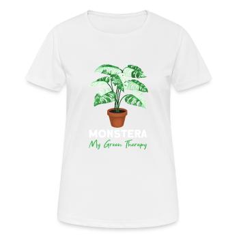 Monstera My Green Therapy - Frauen T-Shirt atmungsaktiv - Weiß - Vorne - AI Model Female 172 dark (172cm)