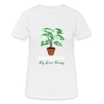 Monstera My Green Therapy - Frauen T-Shirt atmungsaktiv - Weiß - Vorne - AI Model Female 172 dark (172cm)