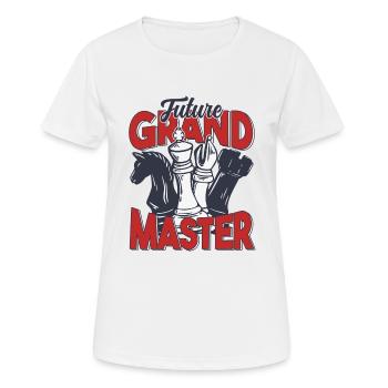 Pièces d’échecs du futur joueur d’échecs du Grand Maître - T-shirt respirant Femme - blanc - Devant - AI Model Female 172 dark (172cm)