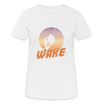 Vintage Wakeboard Sunset Fan Wake Wakeboarder Wake - Frauen T-Shirt atmungsaktiv - Weiß - Vorne - AI Model Female 172 dark (172cm)